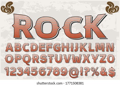 Vector Retro Font Alphabet Stock Vector (Royalty Free) 458393293