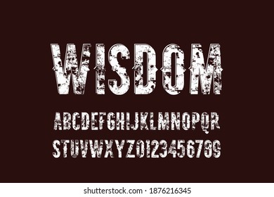 typeface vector design, alphabet font, dark and white style