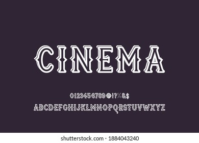 typeface vector design, alphabet font, purple and white style
