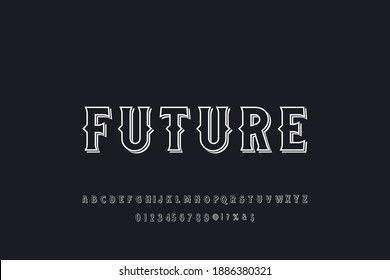 diseño vectorial de tipo, tipo de letra alfabético, estilo oscuro