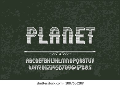 typeface vector design, alphabet font, green and white style