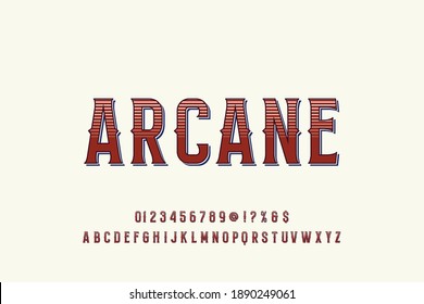typeface vector design, alphabet font, orange and white style