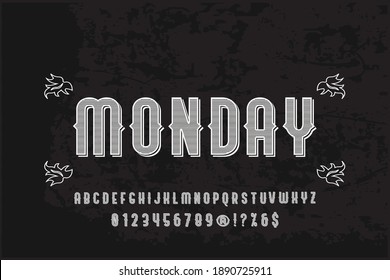 typeface vector design, alphabet font, brown style