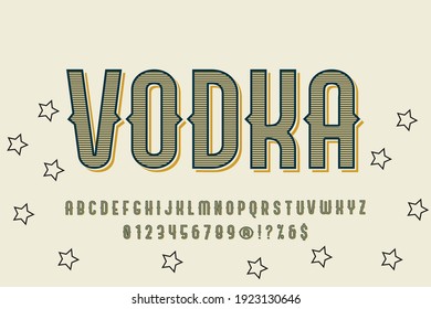 typeface vector design, alphabet font, green style
