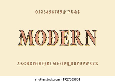 typeface vector design, alphabet font, brown style