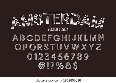 typeface vector design, alphabet font, brown style