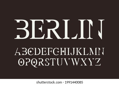typeface vector design, alphabet font, brown and white style