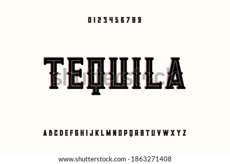 typeface vector design, alphabet font, black and gray style