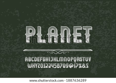 typeface vector design, alphabet font, green and white style