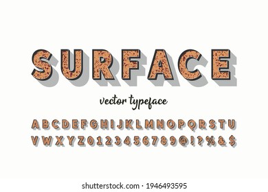 typeface vector design, classic lettering, alphabet font, gray ang orange style background