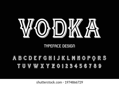  typeface vector design, classic lettering, alphabet font, black style background