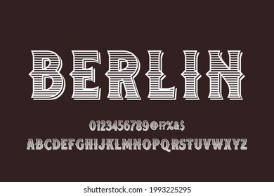 typeface vector design, classic lettering, alphabet font, dark style background 
