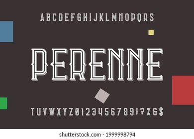 typeface vector design, classic lettering, alphabet font, gray and red style background