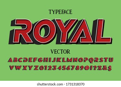 typeface vector, retro font, alphabet design green and red style background