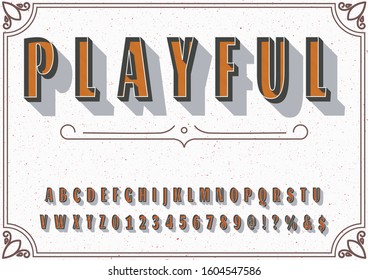 typeface Vector of stylized and alphabet design. old style .Typography creative font design Abstract. modern alphabet