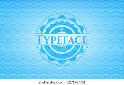 Typeface water wave concept style emblem.
