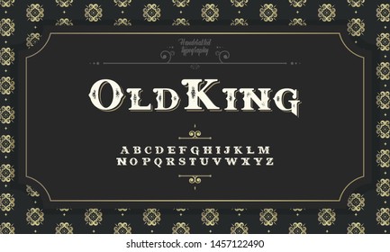 Typeface.Label. Old Style striped typeface, labels and different type designs