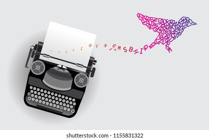 typerwriter creative concept equpiment EPS10