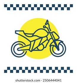 Types of Adventure Motorcycles Monoline Illustration