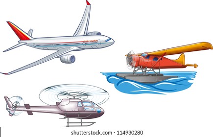 Types of air transportation.