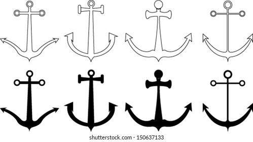 Types Anchors Stock Vector (Royalty Free) 150637133 | Shutterstock