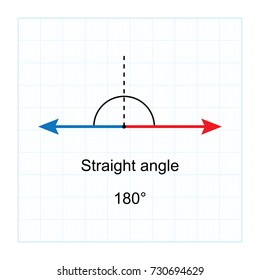 Types of Angles.  on blue graph background vector illustration
