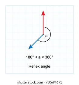 Types of Angles.  on blue graph background vector illustration
