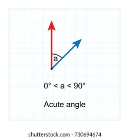 Types of Angles.  on blue graph background vector illustration
