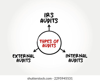 Types of Audits - important part of a customer-supplier partnership, mind map concept for presentations and reports