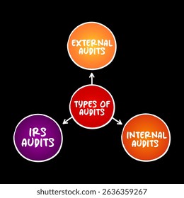 Types of Audits - important part of a customer-supplier partnership, mind map concept for presentations and reports