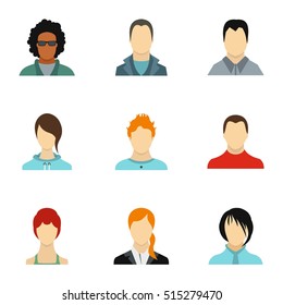 Types Avatar Icons Set Flat Illustration Stock Vector (Royalty Free ...