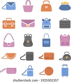 Types of bags, illustration, vector on white background.