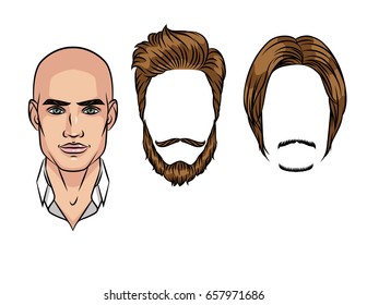 Types of beard and hairstyle for a man. Portrait of a modern fashionable guy.