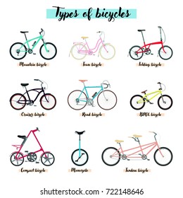 Types of bicycle.