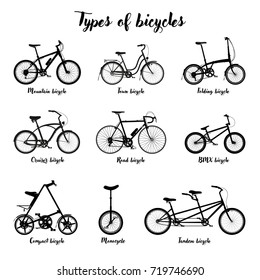 Types of bicycle silhouette.