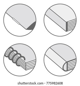 Types Of Bookbinding Icons