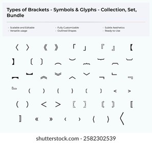 Types of Brackets - Symbols and Glyphs Collection