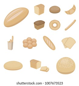 Types Bread Cartoon Icons Set Collection Stock Vector (Royalty Free ...