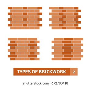 Types Brickwork Vector Set Brick Course Stock Vector (Royalty Free ...