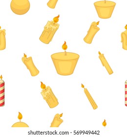 Types of candles pattern. Cartoon illustration of types of candles vector pattern for web