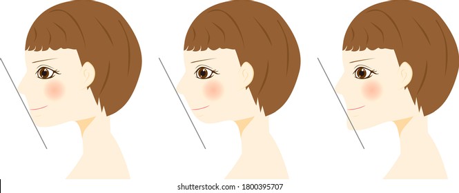 types of chin. vector illustration
