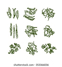 Types of Chinese tea. Variety. Set. Collection.