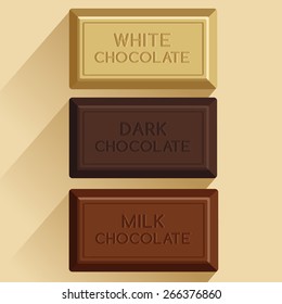 Types of chocolate : Vector Illustration