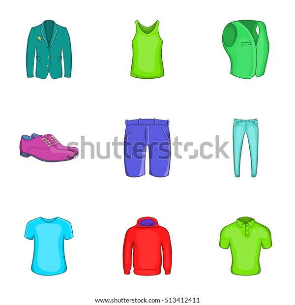 Types Clothes Icons Set Cartoon Illustration Stock Vector (Royalty Free ...