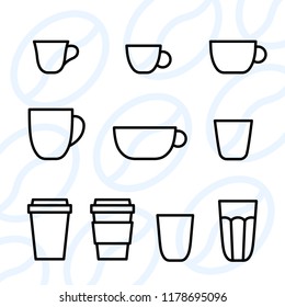Types of coffee cup and coffee icon set - 1