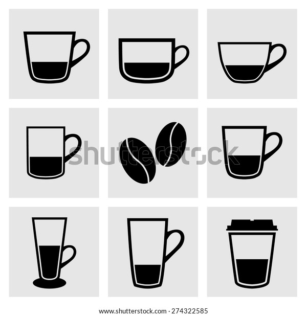 「Types Cups Dishes Glasses Coffee Cup」のベクター画像素材（ロイヤリティフリー） 274322585