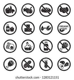 Set Round Icons Various Diets Ingredient Stock Vector (Royalty Free ...