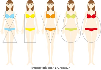 Tipos de ilustración hembra.vector