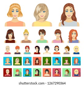 Types Female Hairstyles Cartoonflat Icons Set Stock Vector (Royalty ...