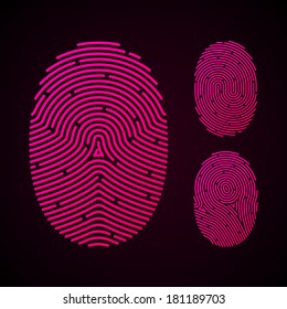 Types of fingerprint patterns. Vector. 